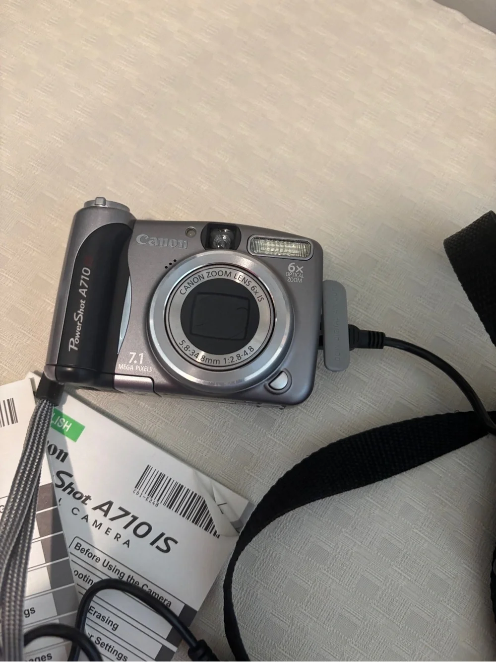 Canon PowerShot A710 IS 7.1MP Digital Camera Metallic Gray, Tested, Working